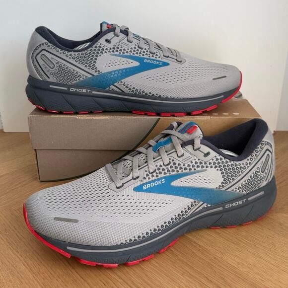 Brooks Ghost 14 Grey/Blue Men Running Sneakers - SZ 14 main image 9